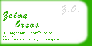 zelma orsos business card